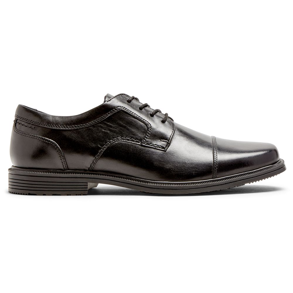 Rockport Canada Taylor Waterproof Cap Toe - Mens Oxfords Black (XTN379018)